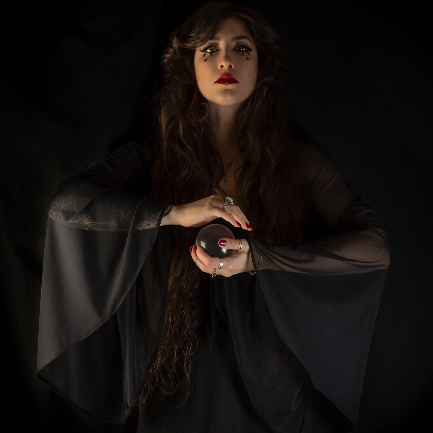 Stevie Mesh Tie-front Top